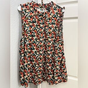 Torrid Floral Sleeveless Blouse with little ruffle accents